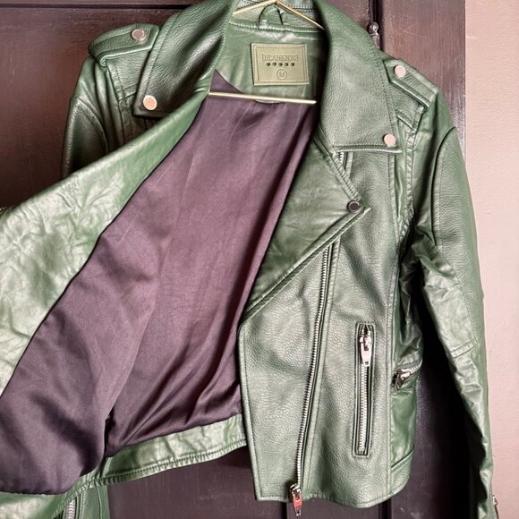 Blank NYC “Easy Rider” Green Faux Leather Moto Jacket NWT Size Medium - Picture 8 of 12